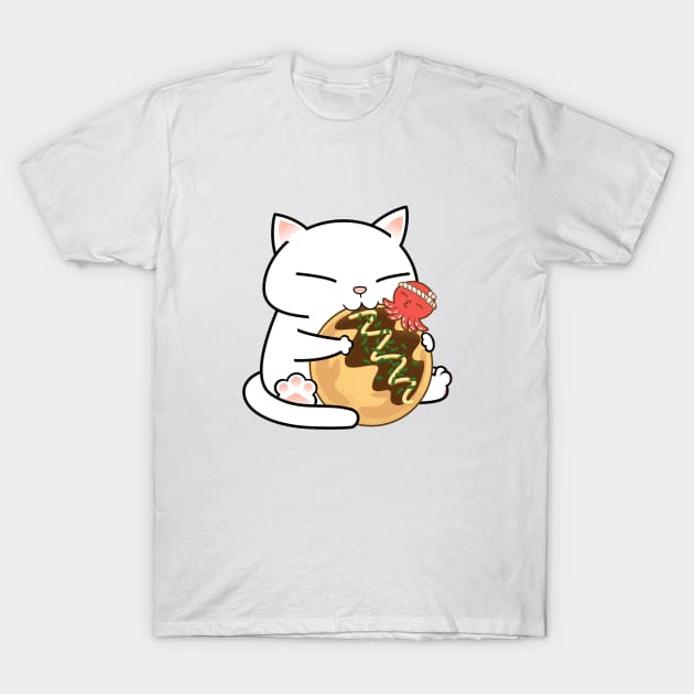 Chubby Cat Takoyaki T-Shirt by Takeda_Art